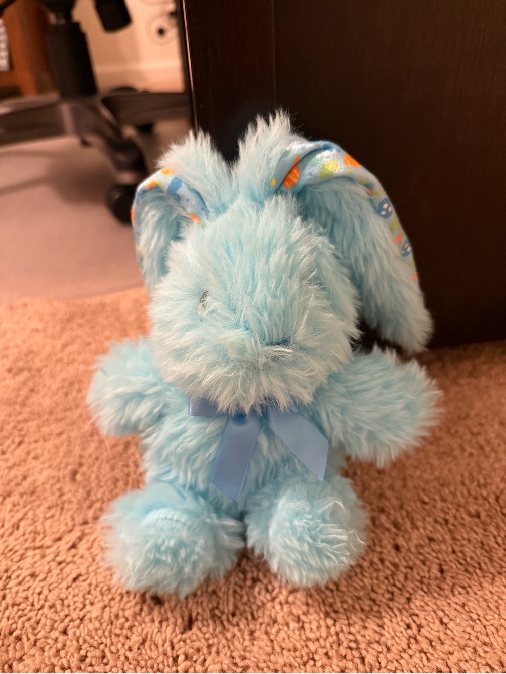 Plush Blue Bunny Stuffed Animal with Bow